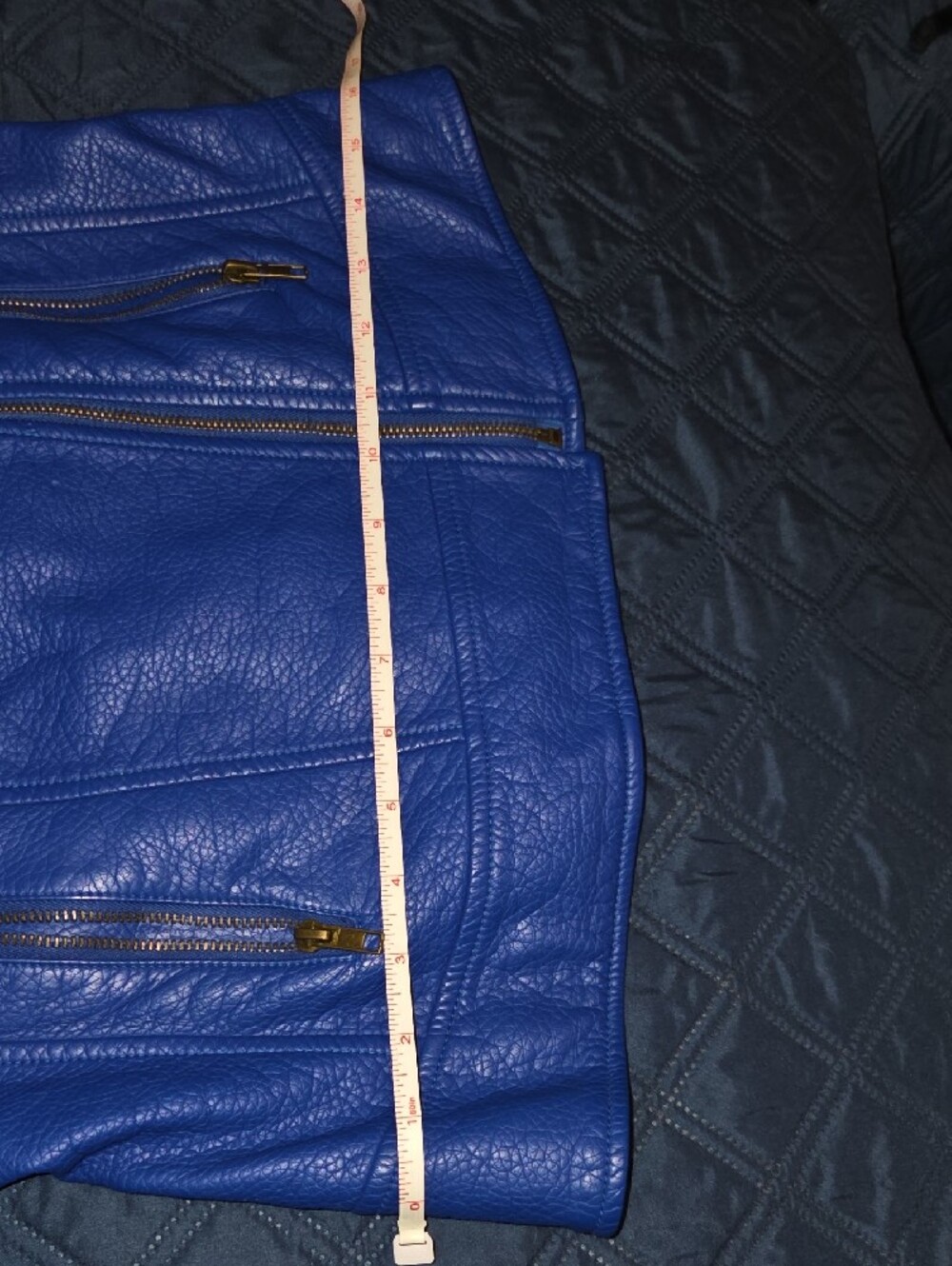 V Cristina Electric Blue Sleeveless Moto Vest - Picture 14 of 16